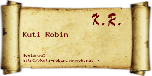 Kuti Robin névjegykártya